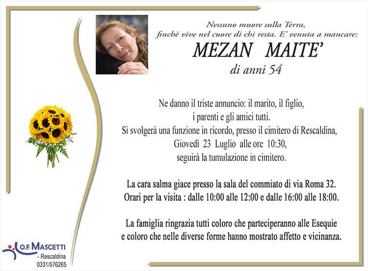 Mezan Maite' di anni 54