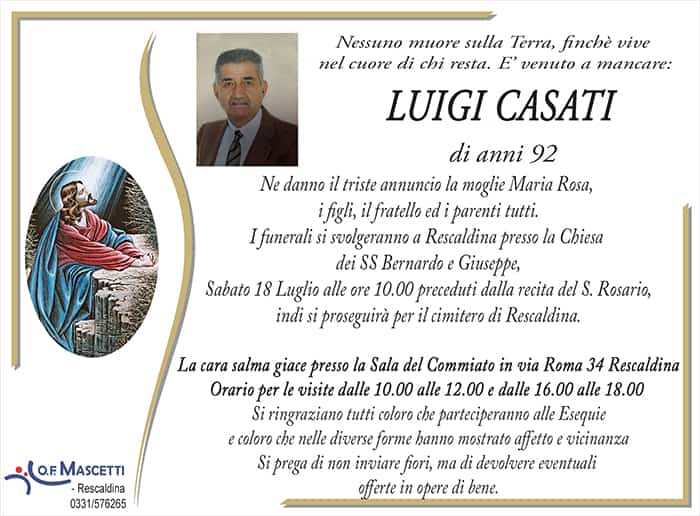 Casati Luigi di anni 92
