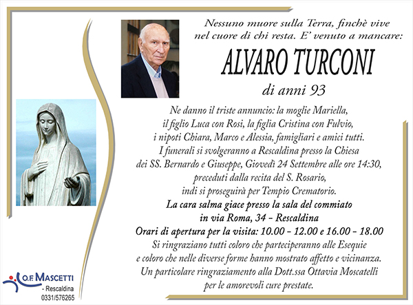 Alvaro Turconi di anni 93